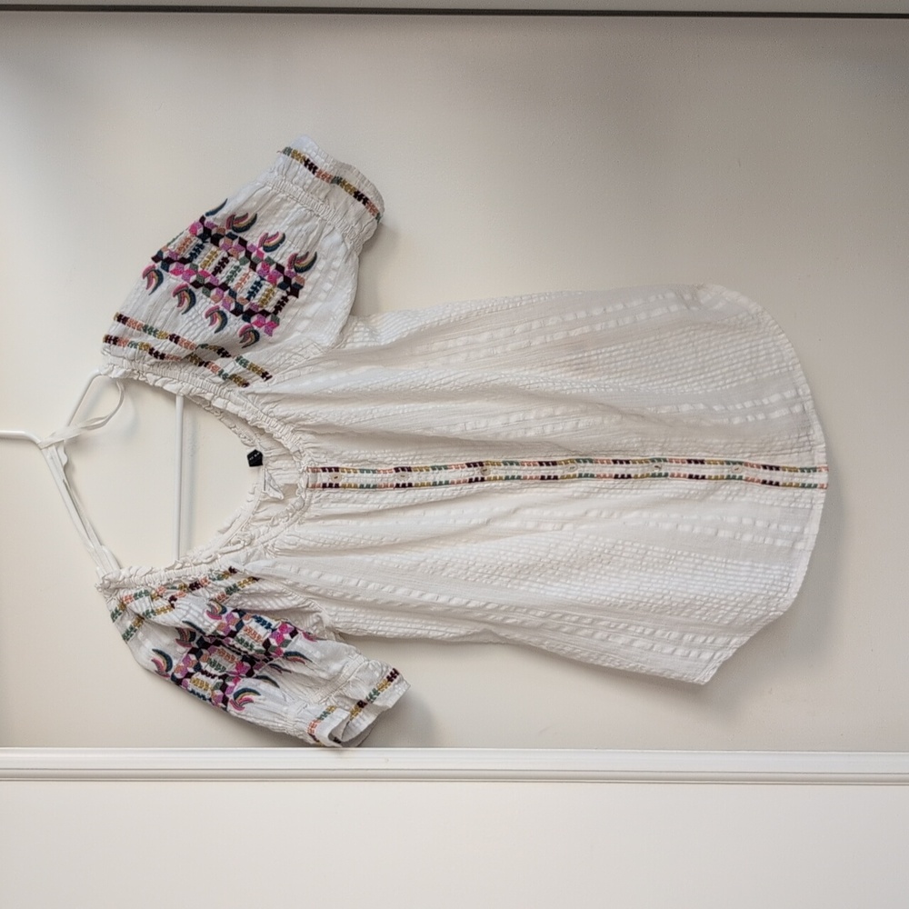 Anthropologie Akemi + Kin Cotton Embroidered Boho Blouse